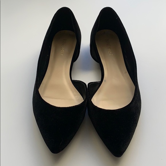 Nine West Shoes - Nine West Black Velvet D’orsay Flats (Size 9)